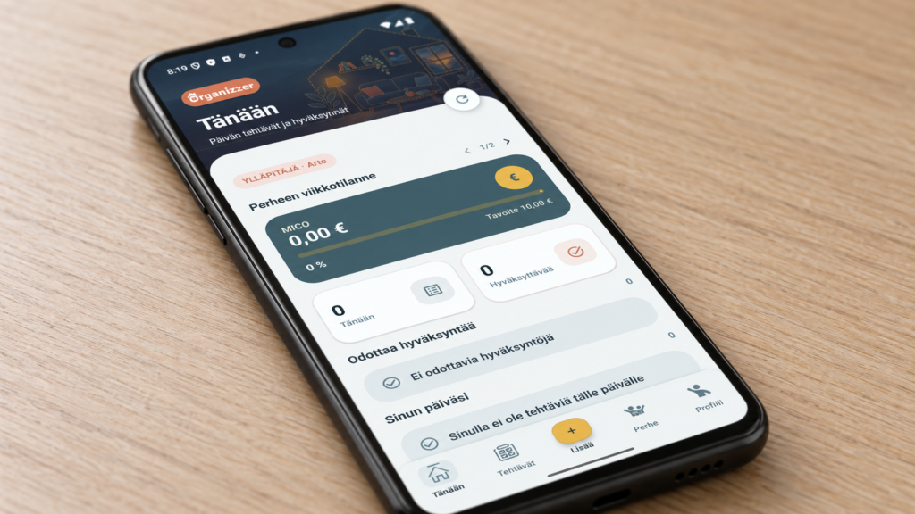 Organizzer – perheen arjen suunnittelusovellus